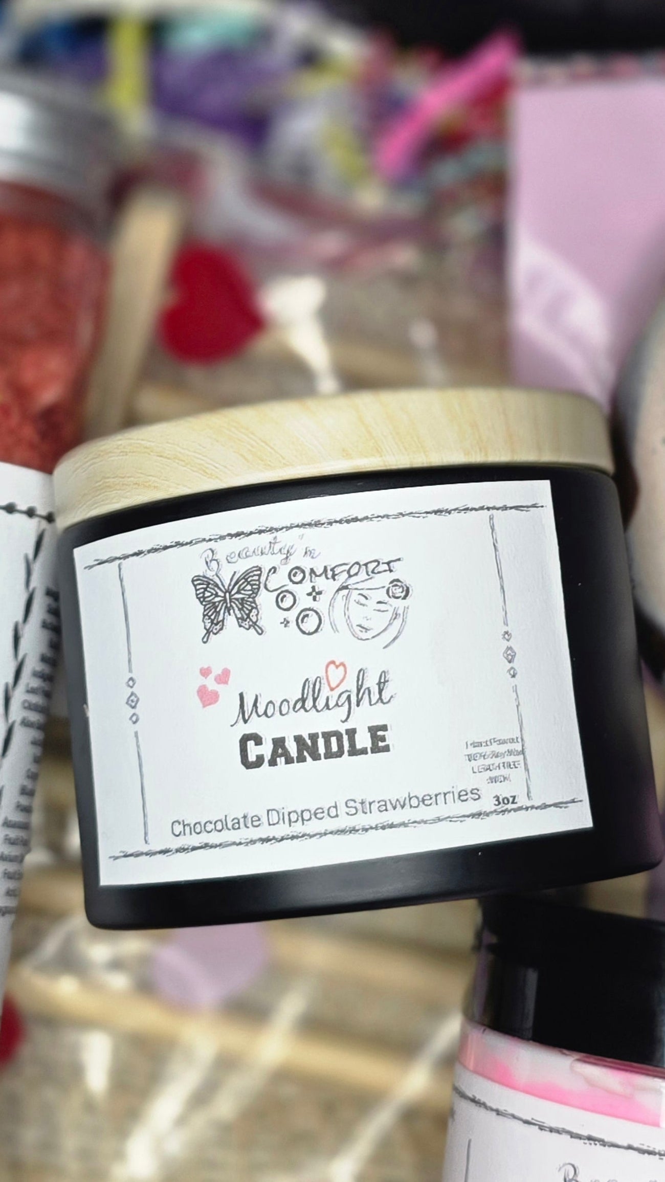 Chocolate Dipped Strawberries Moodlight Candle (3oz)