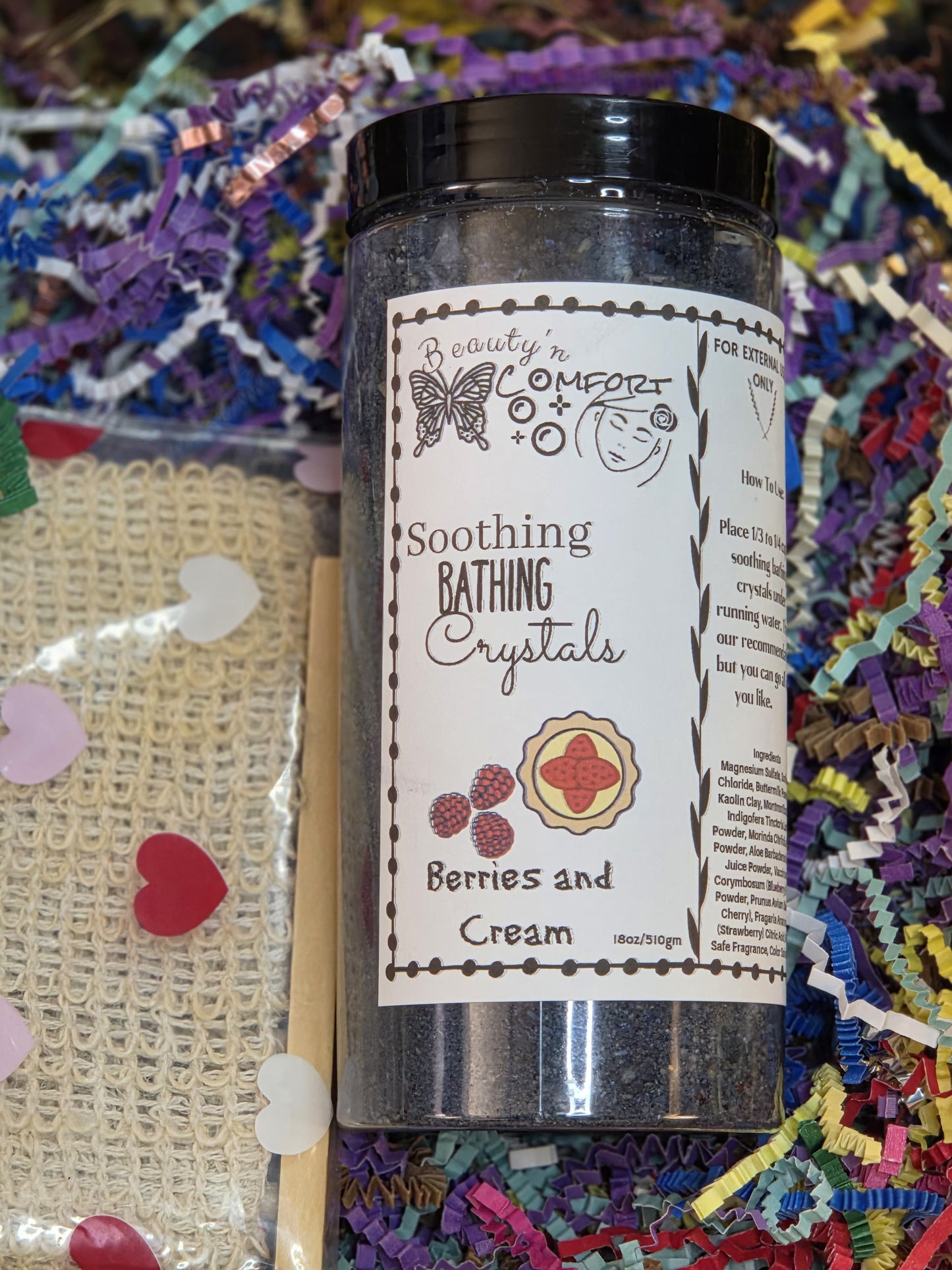 Berries and Cream Soothing Bathing Crystal's (18oz)