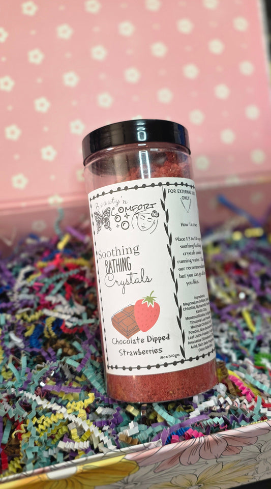 Chocolate Dipped Strawberries Soothing Bathing Crystal's (18oz)