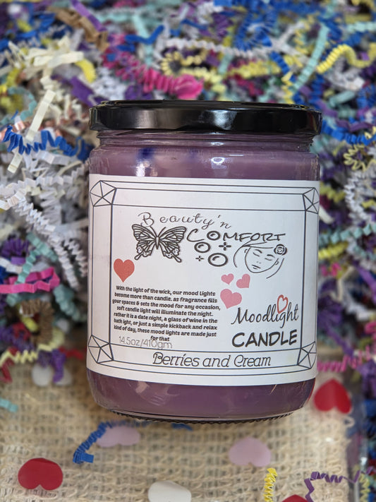 Berries and Cream Moodlight Candles (16oz)